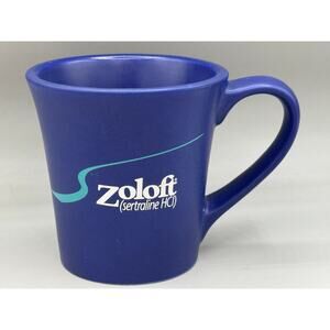 Zoloft Blue Coffee Mug Pharmaceutical Pharma Advertising Mug
